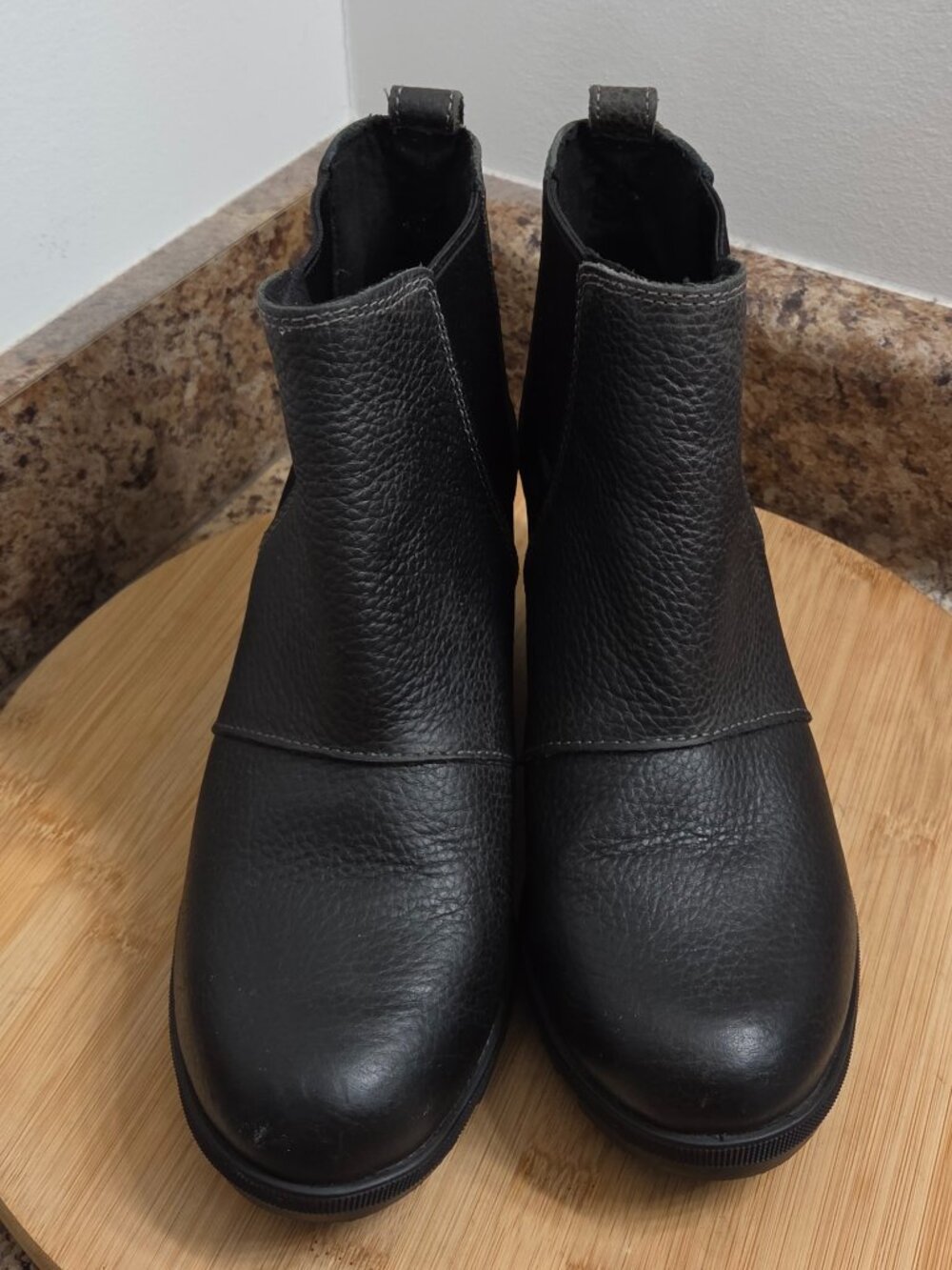 Sorel Joan Of Artic 2 Womens Black Leather Wedge Waterproof Ankle Boots Size 7.5 - Picture 3 of 10